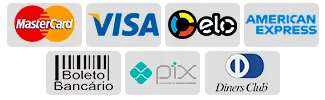 Formas de pagamento disponíveis no site